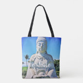 Tote Bag Hawaii Tropical Buddha Photo Exhale Script élégant (Dos)