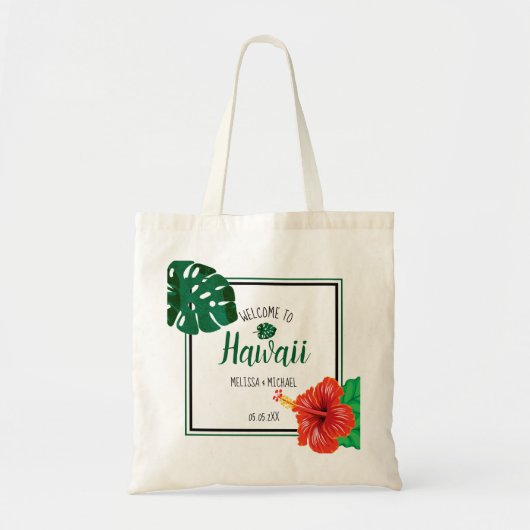 Tote Bag Hawaii Tropical Destination Mariage Bienvenue (Devant)