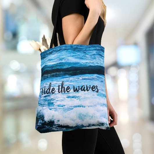 Tote Bag Hawaii Turquoise Ocean Photo Ride the Waves Citati