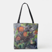 Tote Bag Hawaiian flora black and red Tote (Dos)