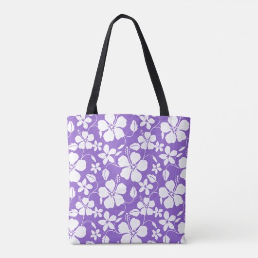 TOTE BAG HAWAIIAN HULA (HIBISCUS) LUMIÈRE PURPLE (Dos)