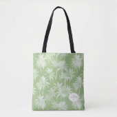 Tote Bag Hawaiian Palm Tree Silhouette Motif Green ID1093 (Devant)