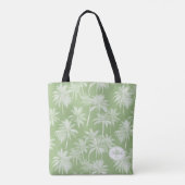 Tote Bag Hawaiian Palm Tree Silhouette Motif Green ID1093 (Dos)