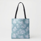 Tote Bag Hawaiian Palm Tree Silhouette Motif Turquoise ID10 (Devant)