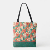 Tote Bag Hawaiian vibe colorful tropical flowers pattern (Dos)