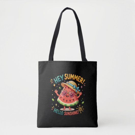 Tote Bag Hé été Bonjour Soleil Pastèque (Devant)