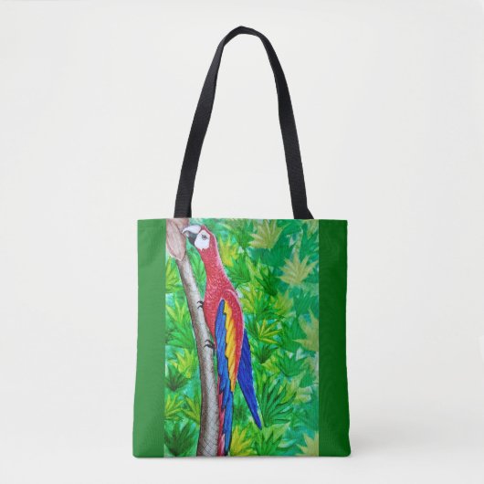 Tote Bag Hé, il y a une Macaw écarlate dans cet arbre ! (Devant)