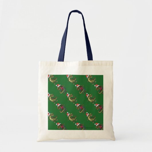 Tote Bag Heads and Tails Solive TRex Green Pattern (Devant)