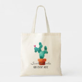 Tote Bag Heart Cactus Green Pink Love Localisation de l'évé (Dos)