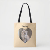 Tote Bag Heart-Shaped Cat Design (Devant)