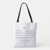 Tote Bag Heart Words Explaining and Artist Whimsical Art (Dos)