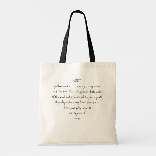 Tote Bag Heart Words Explaining and Artist Whimsical Art (Dos)