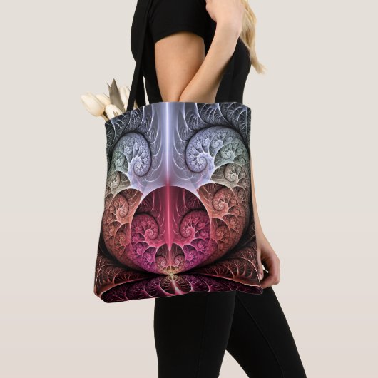 Tote Bag Heartbeat, Abstrait surreal Imaginaire Fractal Art (De près)