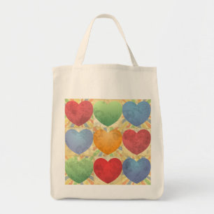 Tote Bag Hearts background