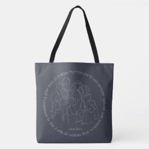 Tote Bag Hébreu : Le féminisme est radical... Féministe jui