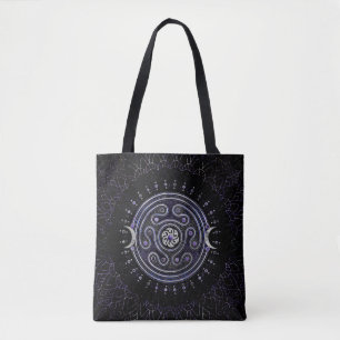 Tote Bag Hecate Wheel Orament avec Améthyste et Argent