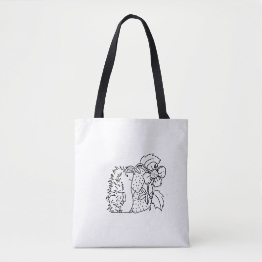 Tote Bag Hedgehog and Strawberries (Devant)