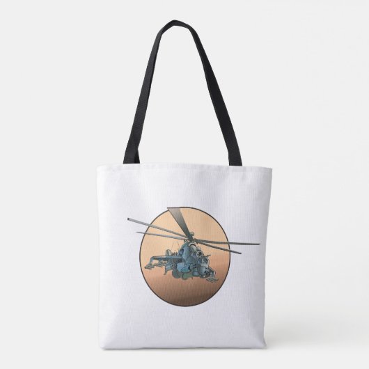 Tote Bag Hélicoptère de dessin (Dos)