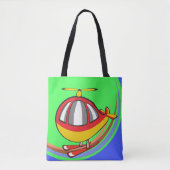 Tote Bag Hélicoptère Jaune Et Rouge (Devant)