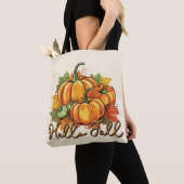 Tote Bag Hello Fall - Cosy Citrouille Patch (De près)