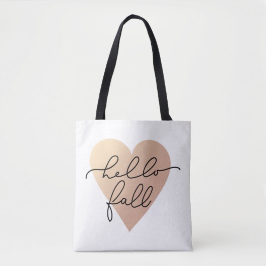 Tote Bag Hello Fall Love Heart (Devant)