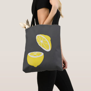 Tote Bag Hello Lemon jaune moderne fruit