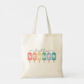 Tote Bag Hello Summer Popsicle coloré (Dos)