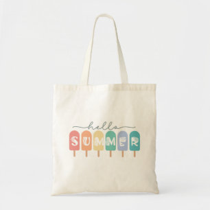 Tote Bag Hello Summer Popsicle coloré