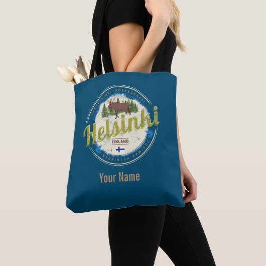 Tote Bag Helsinki capitale de l'orignal Finlande souvenir v (De près)
