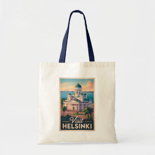 Tote Bag Helsinki Finlande Cathédrale Voyage Art Rétro