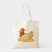 Tote Bag Hen Sitting on Nest Cute Farm Animal  (Devant)