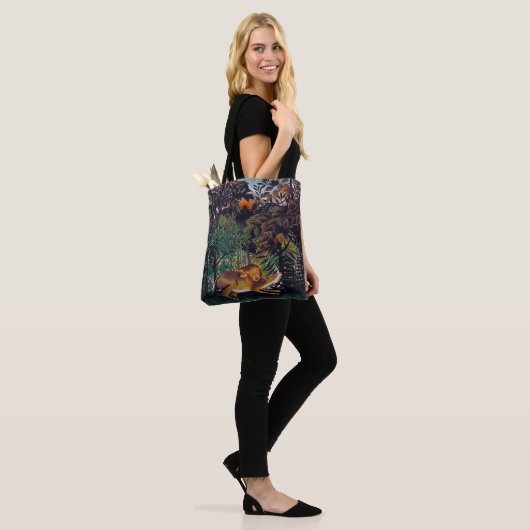 Tote Bag Henri Rousseau - Le lion affamé (Sur le modèle)
