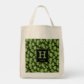 Tote Bag Herbe de Basil vert Motif Monogramme botanique (Dos)