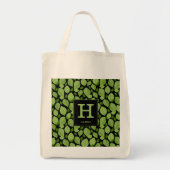 Tote Bag Herbe de Basil vert Motif Monogramme botanique (Devant)