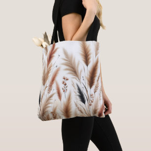 Tote Bag Herbe des Pampas Moderne Boho Floral pour Automne