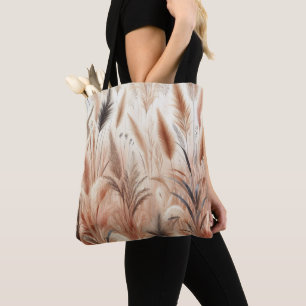 Tote Bag Herbe des Pampas Moderne Boho Floral pour Automne