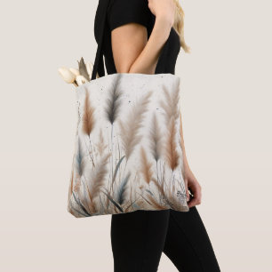 Tote Bag Herbe des Pampas Moderne Boho Floral pour Automne