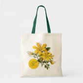 Tote Bag Herbe St. Johns Wort Monogramme initial (Devant)