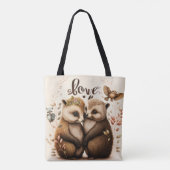 Tote Bag hérisson amoureux (Dos)