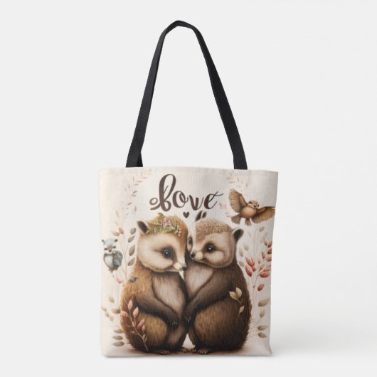 Tote Bag hérisson amoureux (Dos)