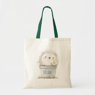 Tote Bag Hérisson de jardin avec fleur de marguerite