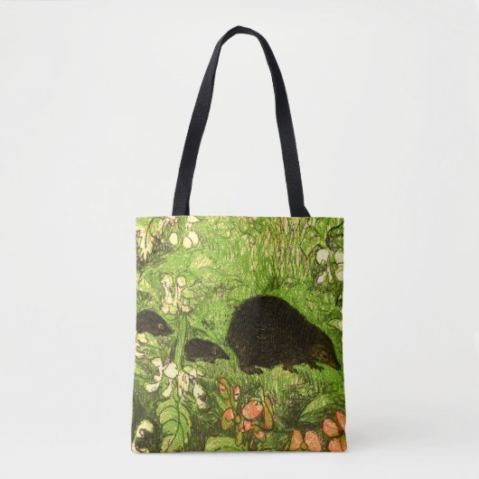Tote Bag Hérisson et bébé de style Art nouveau néerlandais (Devant)