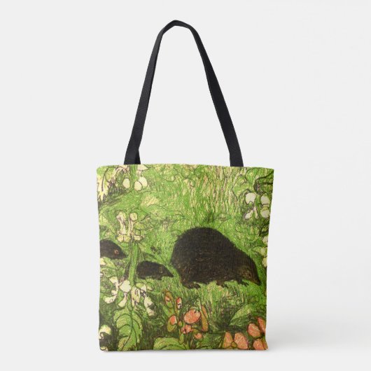 Tote Bag Hérisson et bébé de style Art nouveau néerlandais (Dos)