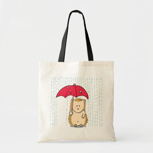 Tote Bag Hérisson mignon avec parapluie déchiré (Devant)