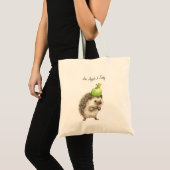 Tote Bag Hérisson Pomme Verte (Devant (produit))