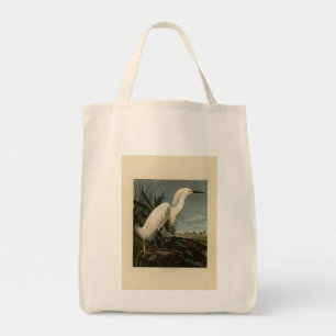 Tote Bag Héron de neige (Egret) - Les oiseaux d'Amérique d'
