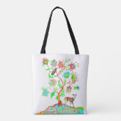 Tote Bag Héron vert et cerf (Dos)