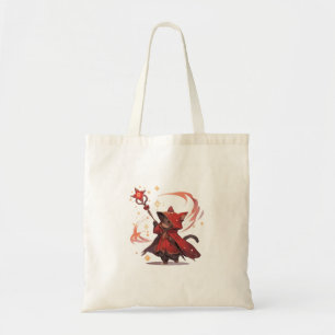 Tote Bag Héros Chat Mage Rouge Mignon