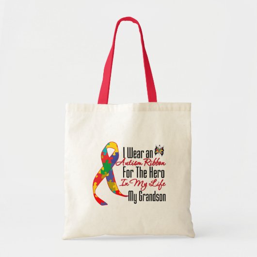 Tote Bag Héros de ruban d'autisme dans ma vie mon (Devant)