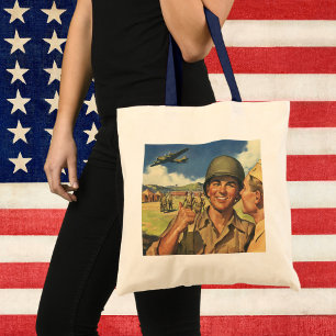 Tote Bag Héros patriotiques vintage, hommes d'avion militai